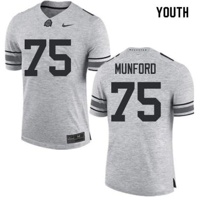 NCAA Ohio State Buckeyes Youth #75 Thayer Munford Gray Nike Football College Jersey UKL3045OY